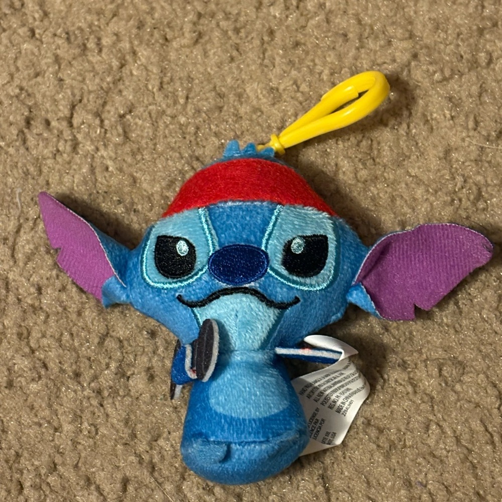 NWOT Stitch Lifting Weights Plush Keychain